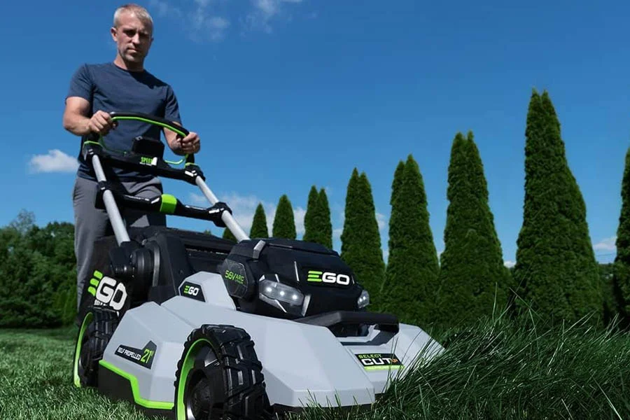 electric lawn mower with bag